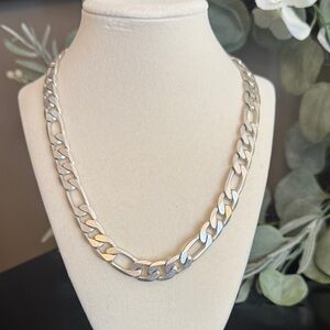 Jenny Bird Chunky Silver Tone Chain Necklace | Designer Jewelry